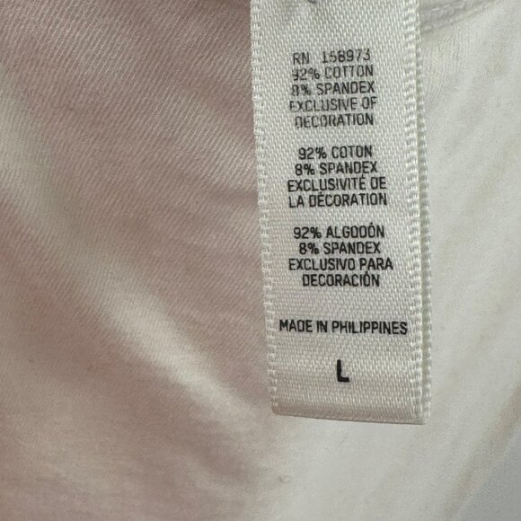 Skims Ivory Tank Top Womens Size Large 92% Cotton 8% Spandex Made In Philippines - Picture 4 of 5